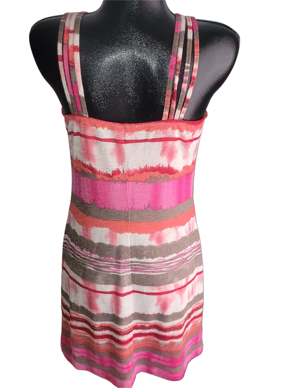 Donna Colorful Striped Halter Style Midi Dress Size M - Picture 4 of 5